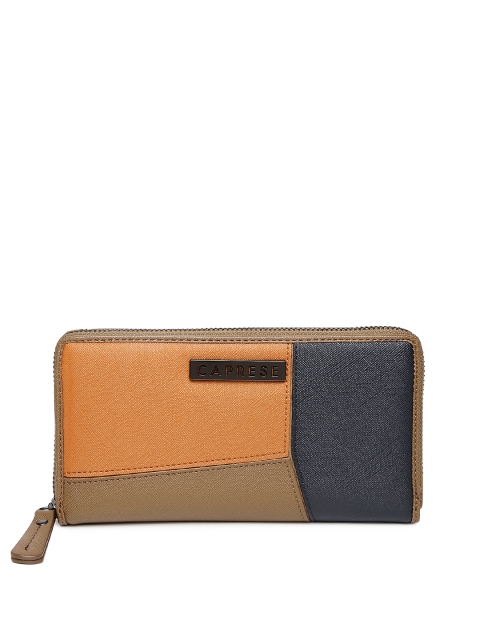 

Caprese Women Brown & Navy Colourblocked Wallet