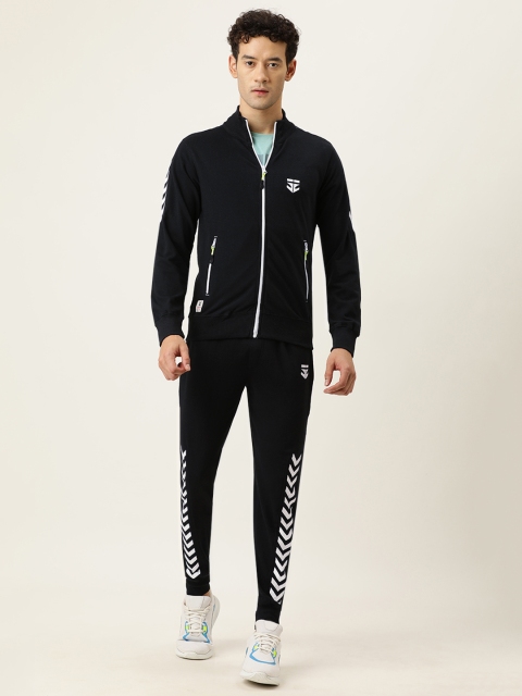 

Sports52 wear Men Black Solid Tracksuit