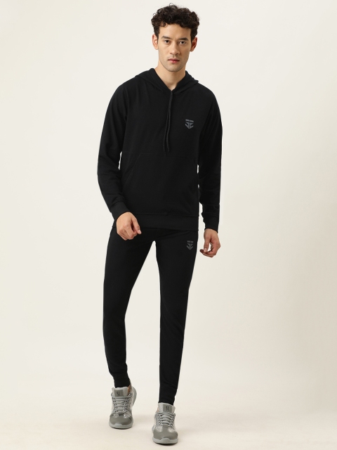 

Sports52 wear Men Black Solid Tracksuit