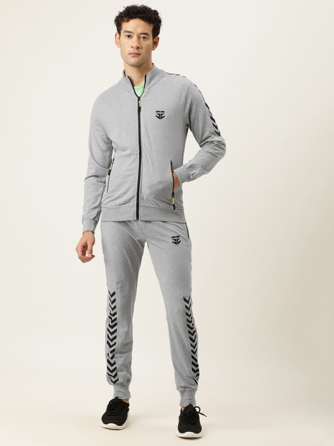 

Sports52 wear Men Grey Solid Tracksuit