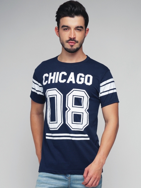 

Difference of Opinion Navy Printed Pure Cotton T-shirt, Navy blue