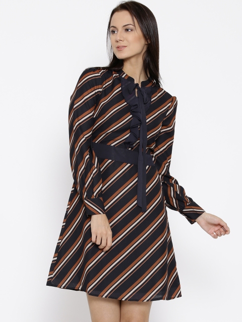 

Vero Moda Women Navy Blue Striped A-line dress