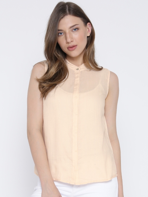 

Vero Moda Women Cream Regular Fit Solid Casual Shirt