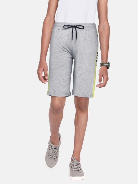 

Indian Terrain Boys Grey Melange Slim Fit Mid-Rise Regular Shorts