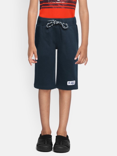 

Indian Terrain Boys Navy Blue Slim Fit Mid-Rise Pure Cotton Regular Shorts