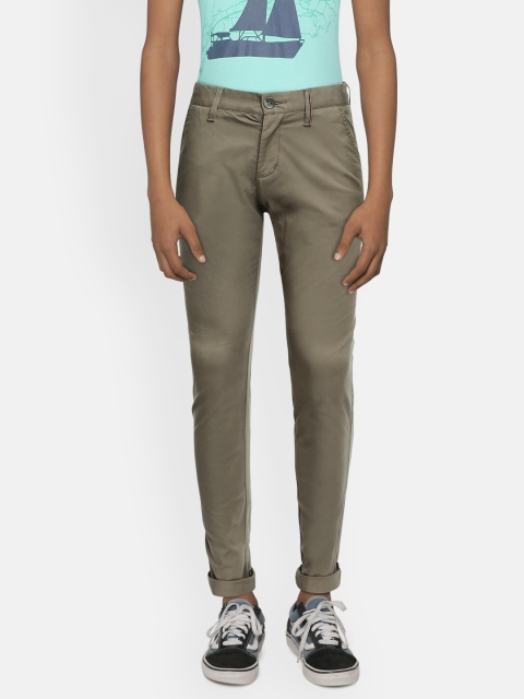 

Indian Terrain Boys Olive Green Regular Fit Chinos