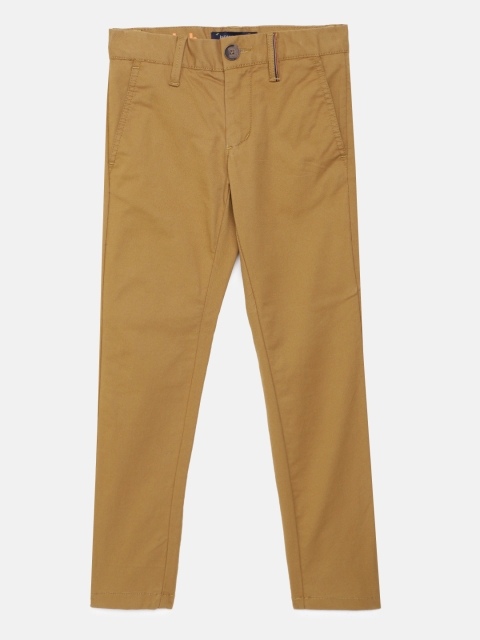 

Indian Terrain Boys Khaki Slim Fit Pure Cotton Regular Trousers