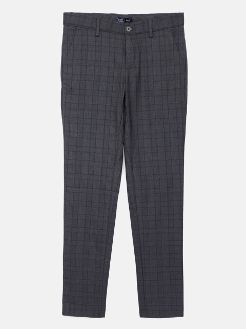 

Indian Terrain Boys Grey Checked Regular Fit Trousers