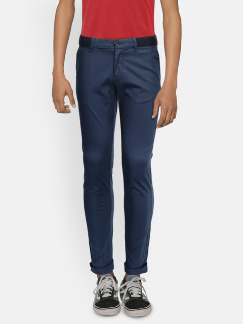 

Indian Terrain Boys Navy Blue Slim Fit Chinos