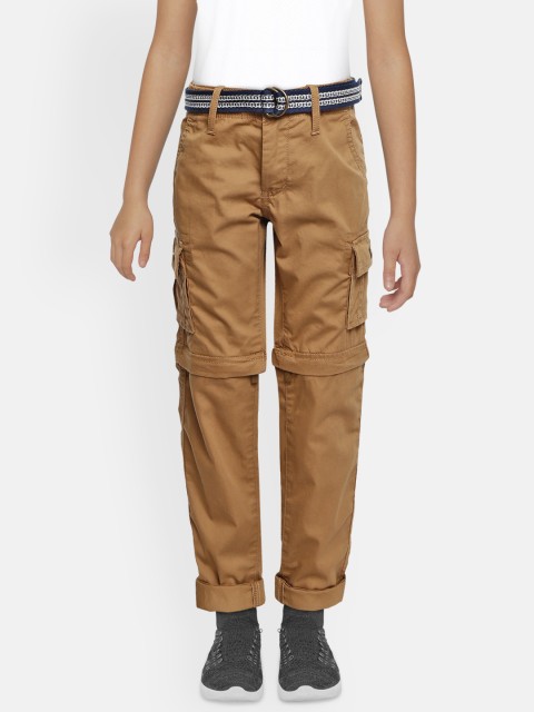 

Indian Terrain Boys Brown Pure Cotton Cargos