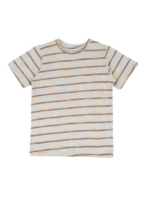 

RAINE AND JAINE Boys Beige & Orange Striped T-shirt