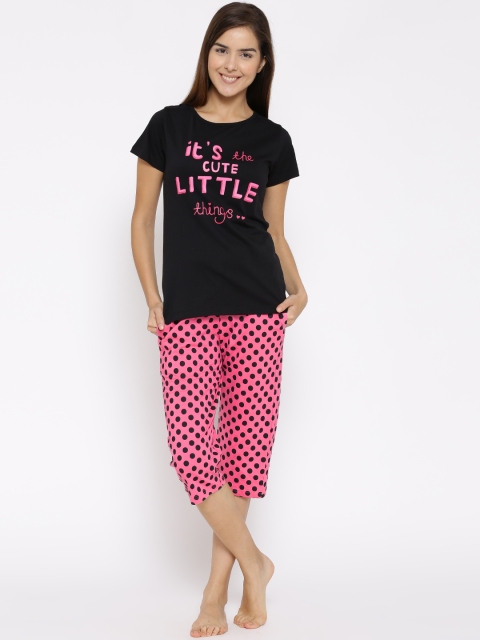 

Clt.s Black & Pink Printed Nightsuit C280