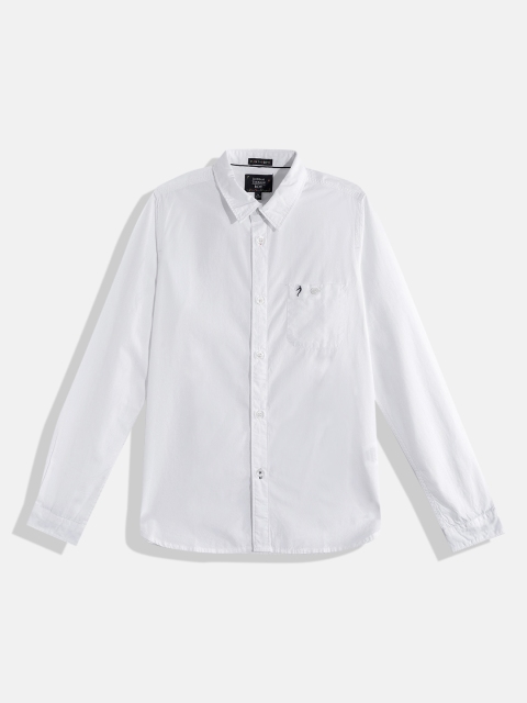 

Indian Terrain Boys White Solid Pure Cotton Casual Shirt