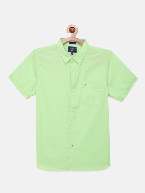 

Indian Terrain Boys Fluorescent Green Regular Fit Pure Cotton Casual Shirt
