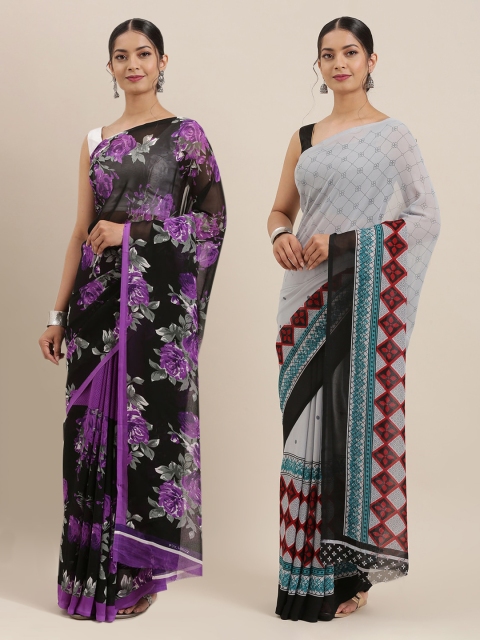 

KALINI Pack Of 2 Sarees, Grey