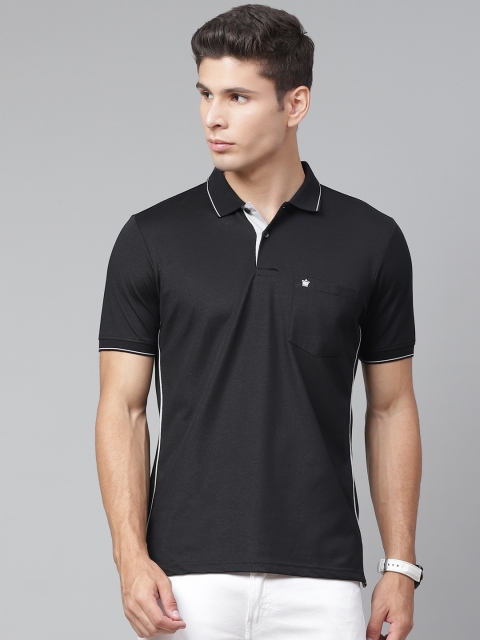

Louis Philippe Men Black Polo Collar T-shirt