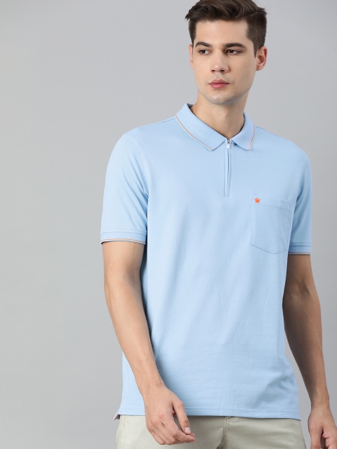 

Louis Philippe Men Blue Polo Collar T-shirt