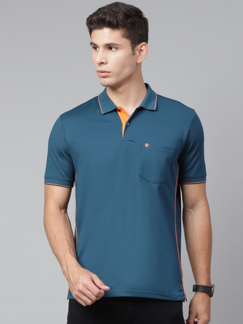 

Louis Philippe Men Navy Blue Brand Logo Polo Collar T-shirt