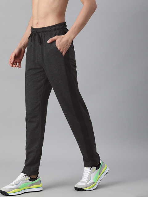 

Harvard Men Charcoal Grey Solid Straight Fit Track Pants
