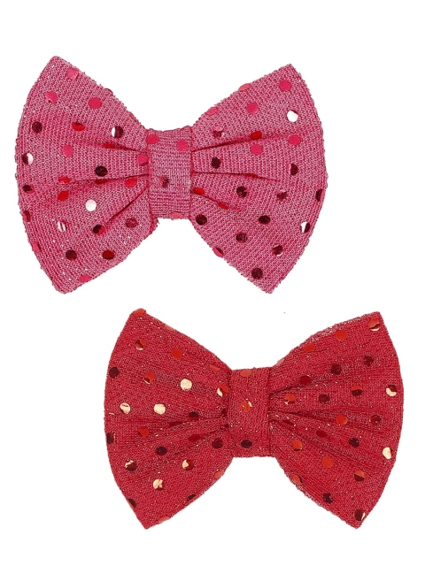

ONE on ONE Girls Red & Pink Set of 2 Embellished Alligator Hair Clip
