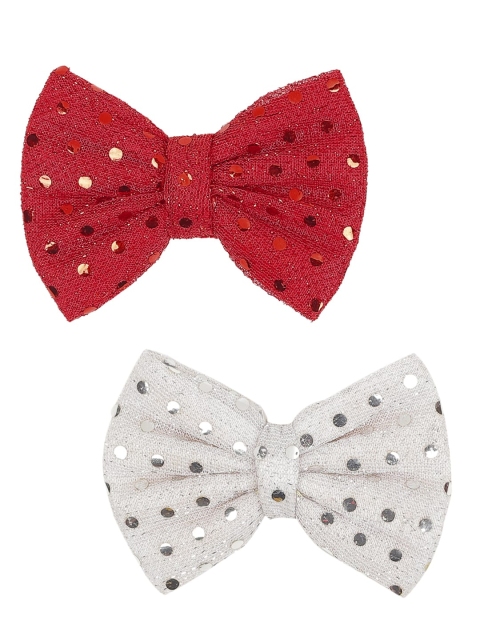 

ONE on ONE Girls Red & White Set of 2 Embellished French Barrette
