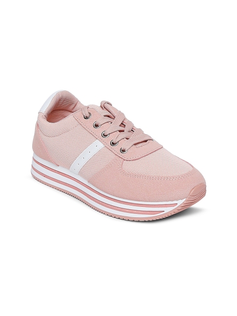 

Forever Glam by Pantaloons Women Peach-Coloured Mesh Walking Shoes