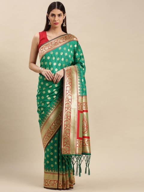 

flaher Green Woven Design Brocade Art Silk Banarasi Saree