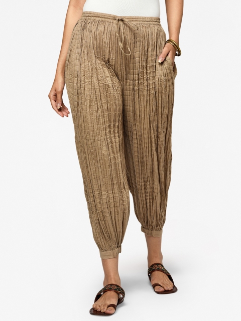 

Fabindia Women Taupe Crinkled Effect Pure Cotton Salwar