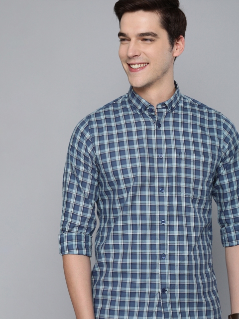 

Mast & Harbour Men Blue & White Checked Casual Shirt
