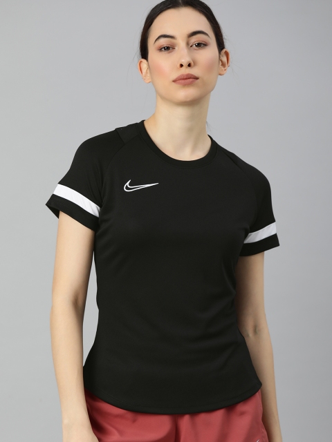 

Nike Women Black Brand Logo Dri-FIT T-shirt