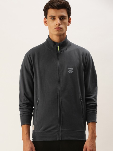 

Sports52 wear Men Charcoal Grey Solid Sweatshirt