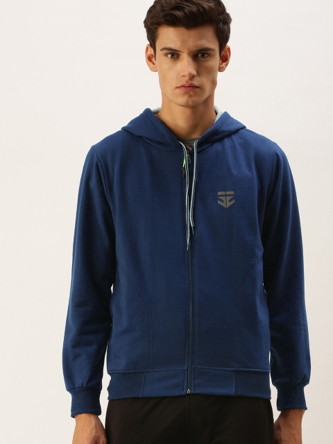 

Sports52 wear Men Navy Blue Solid Hooded Sweatshirt