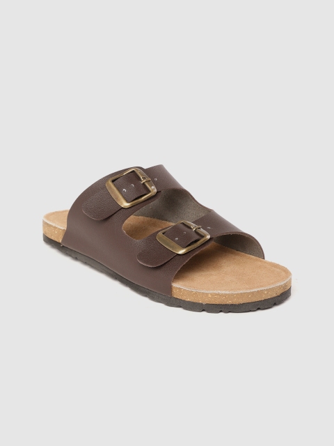 

Roadster Women Coffee Brown Solid One Toe Flats with Buckle & Cut-Out Detail