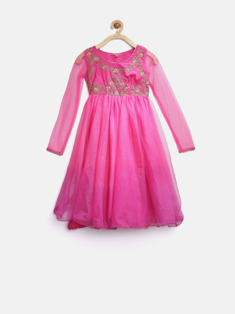 

BIBA Girls Pink Embellished Fit & Flare Dress