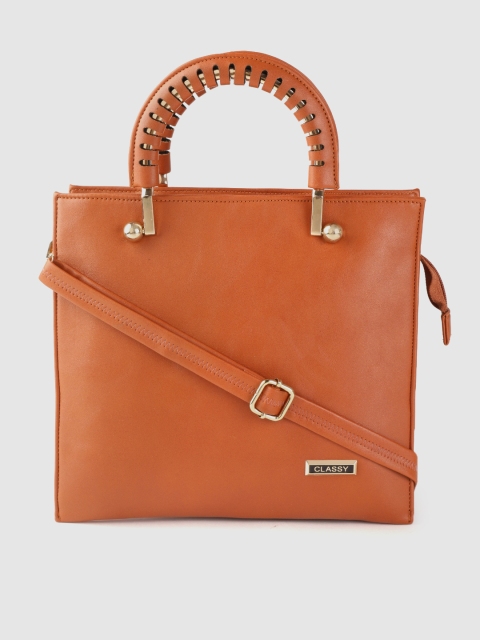 

Leather Retail Tan Brown Structured Handheld Bag