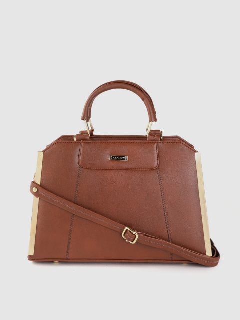 

Leather Retail Brown Structured Handheld Bag