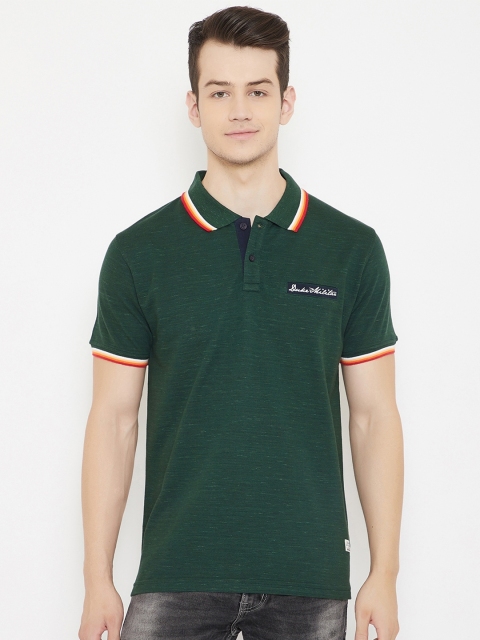 

Duke Men Green Polo Collar T-shirt