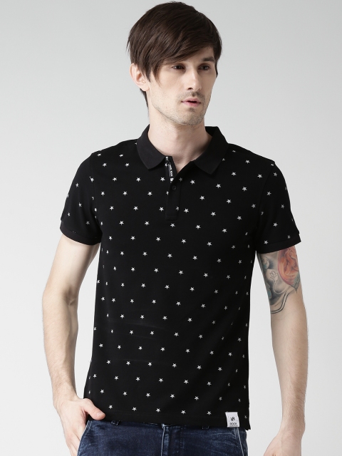 

Metersbonwe Black Star Print Polo T-shirt