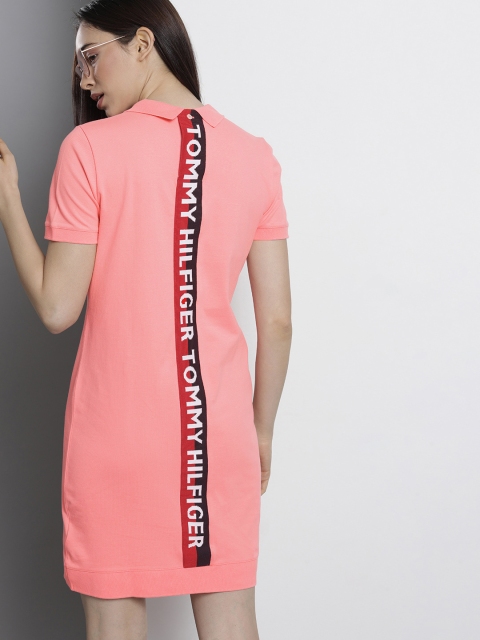 

Tommy Hilfiger Women Pink & White T-shirt Dress