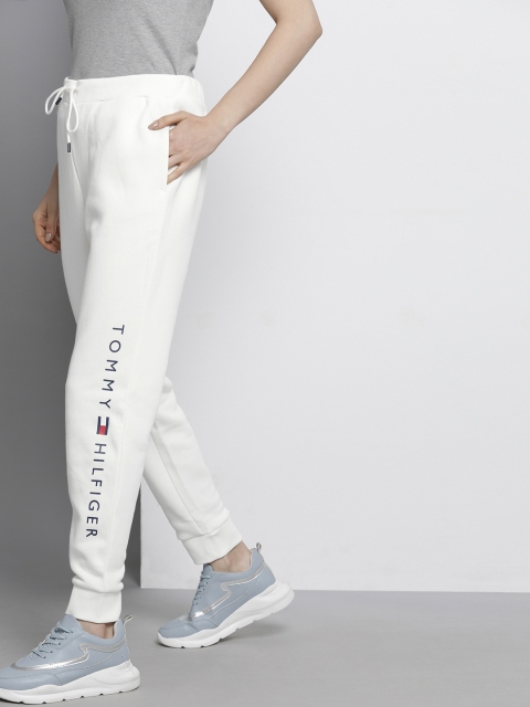 

Tommy Hilfiger Men White Logo Printed Joggers