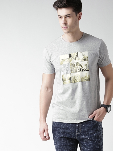 

Metersbonwe Grey Melange Graphic Print T-shirt