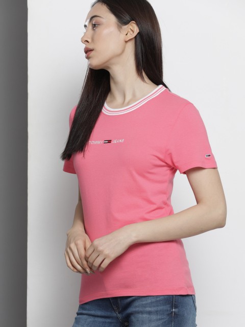 

Tommy Hilfiger Women Pink Embroidered T-shirt