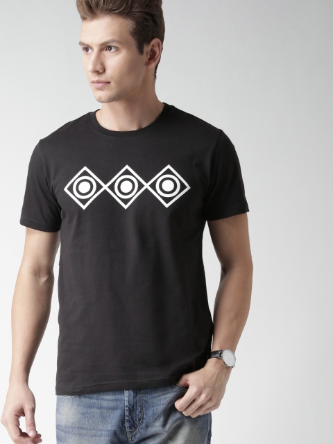 

Metersbonwe Black Geometric Print T-shirt