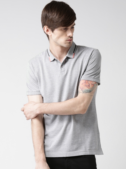 

Metersbonwe Grey Melange Polo T-shirt