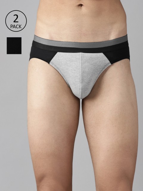 

Roadster Men Pack of 2 Basic Briefs RDST-BRF1-2PP-BM-New27, Grey melange