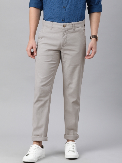 

Louis Philippe Sport Men Grey Textured Slim Fit Low-Rise Regular Trousers