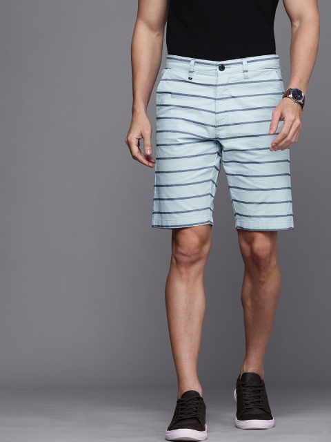 

Louis Philippe Sport Men Blue Striped Slim Fit Regular Shorts