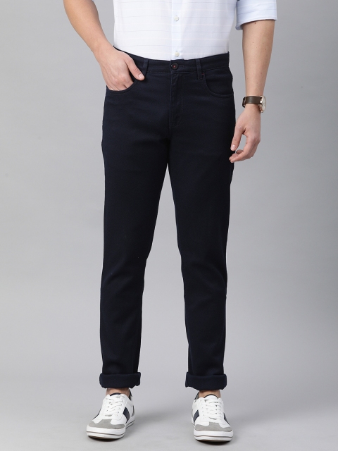 

Louis Philippe Sport Men Navy Blue Slim Fit Low-Rise Regular Trousers
