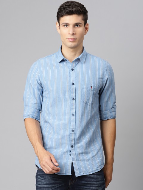 

Louis Philippe Sport Men Blue Slim Fit Striped Casual Shirt