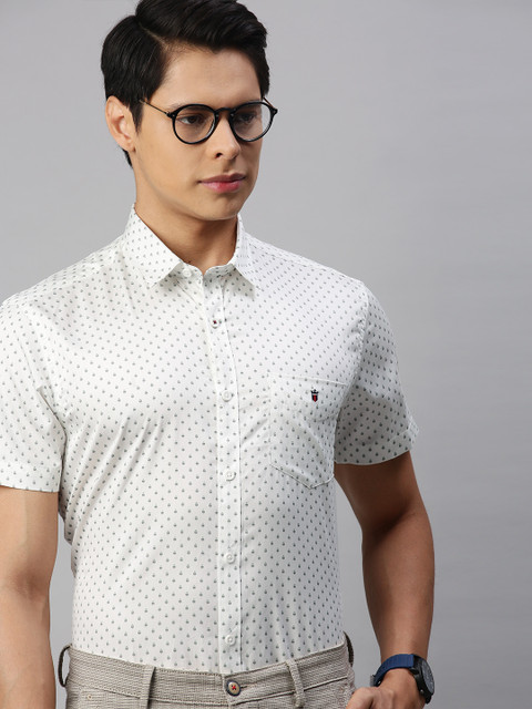 

Louis Philippe Sport Men White Slim Fit Printed Casual Shirt